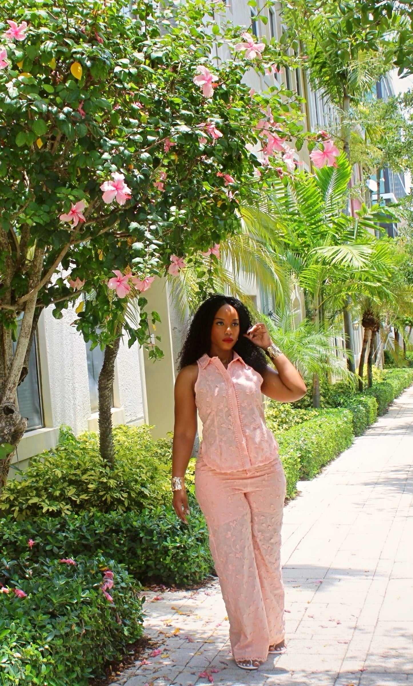 Peach Elegance Two-Piece Set