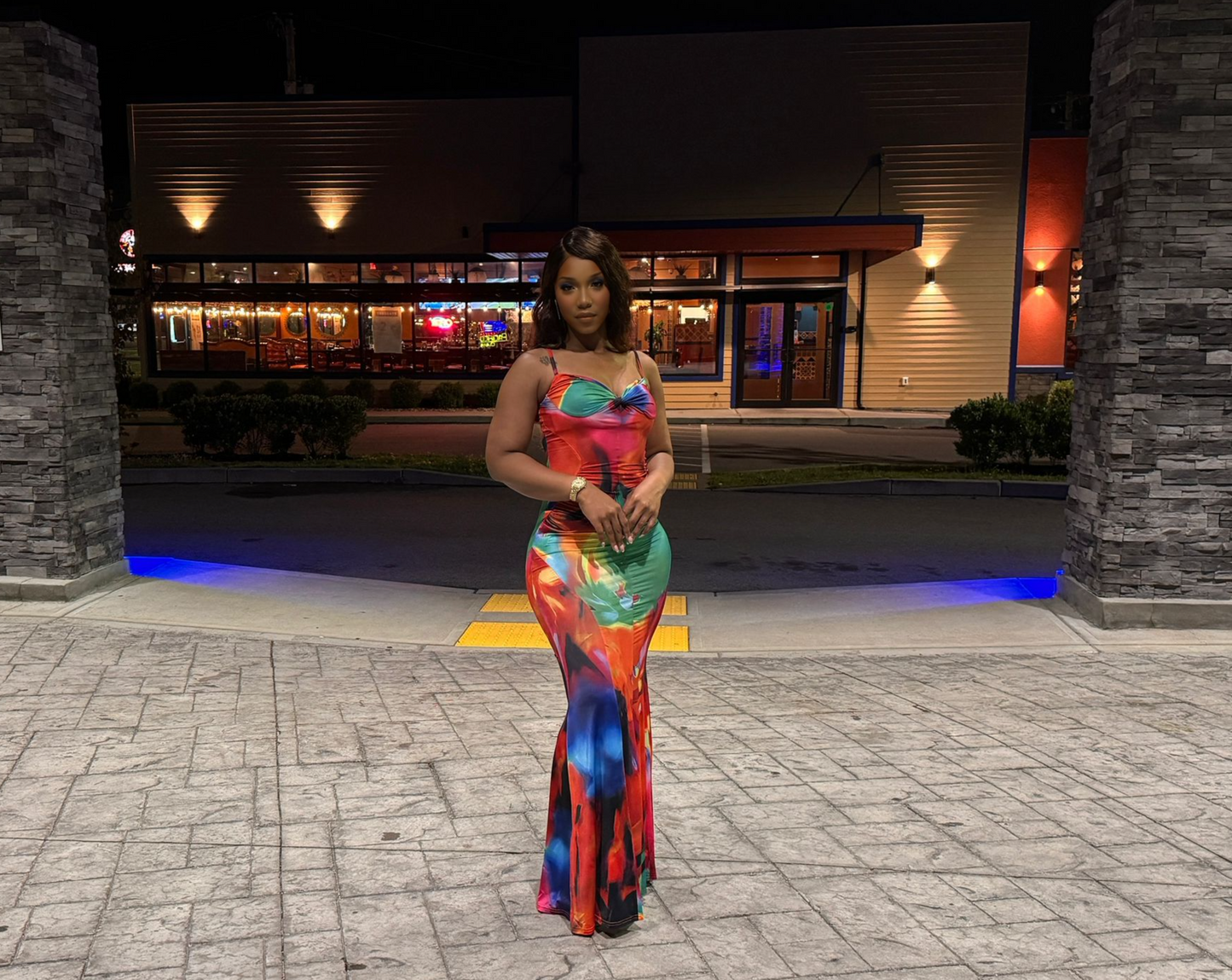 Electric Nights Maxi-dress